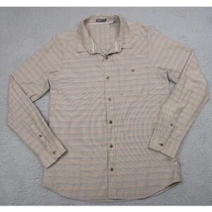 Toad & Co Mens Shirt Size Small Beige‎ Button-Up Long Sleeve Pocket Striped